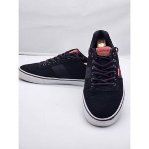 LEVI'S MENS BLACK W/ TAN BACK HEEL  TENNIS SHOE SNEAKER BOAT SHOE SIZE 10.5